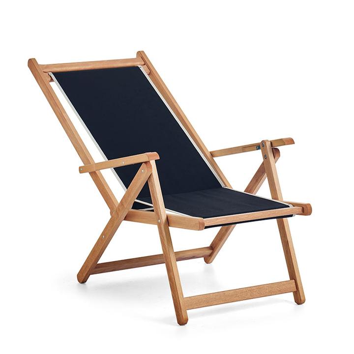 Basil Bangs Monte Deck Chair Black Wishbone Sydney